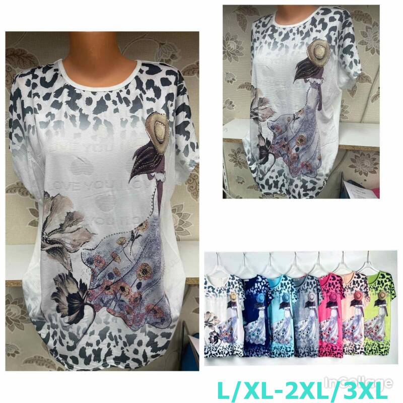 Bluzki damskie Roz L/XL-2XL/3XL, Mix Kolor Paczka 12 szt